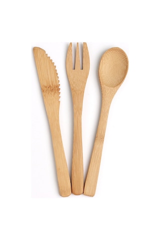 Mufunye 16cm Dişli Bambu Bıçak, Spor Ve Piknikler İçin Taşınabilir 3'lü Beste: Bıçak-çatal-kaşık, Ev Ve Dışarı Kullanıma Uygun Diğer