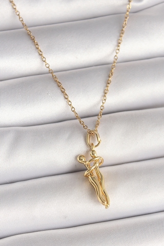 316l Çelik Gold Renk Zincir Sarılma Model Kadın Kolye Eb-bko9976 Çok Renkli