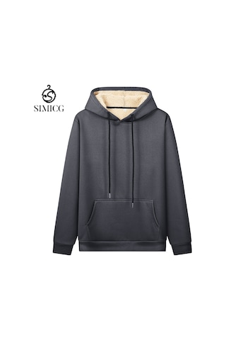 Sonbahar Ve Kış İçin Erkek Kapüşonlu Sweatshirt Gri