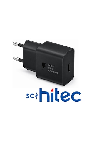 Schitec 25w Type-c Çıkışlı Hızlı Şarj Aleti Type-c To Type-c Kablolu Set Siyah Sc006 1 Metre
