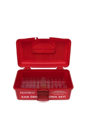 1 Adet Kan Örnek Taşıma Seti- Kırmızı