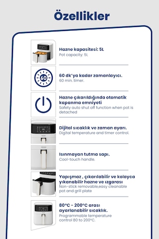 GoldmasterRivoli GM-8412 Sıcak Hava Fritözü Airfryer
