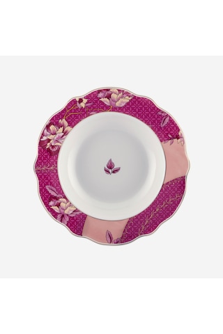 Pembe Porselen Çukur Tabak 21 Cm