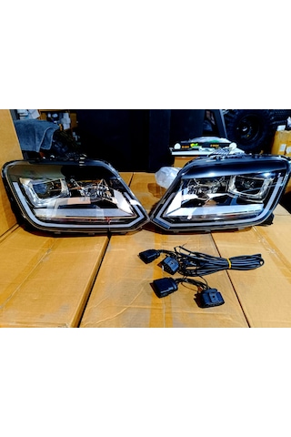 Volkswagen Amarok 2011-2015 Uyumlu Full Led Far Takımı Halojen Far İçin