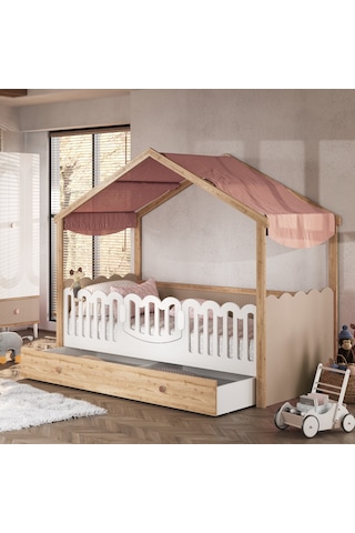 Meltem Kids Fiona Pembe Montessori Karyola Altı Sandık Standart