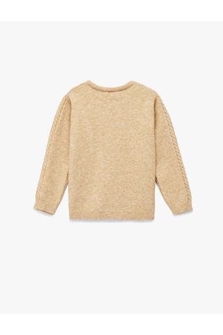 Koton Uzun Kollu Viskon Karışımlı Bisiklet Yaka Triko Kazak Bej 6wmb90014tt Ekru