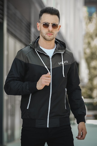 Oksit Believe Baskılı Suya Dayanaklı Slim Fit Erkek Mevsimlik Mont Yağmurluk 001