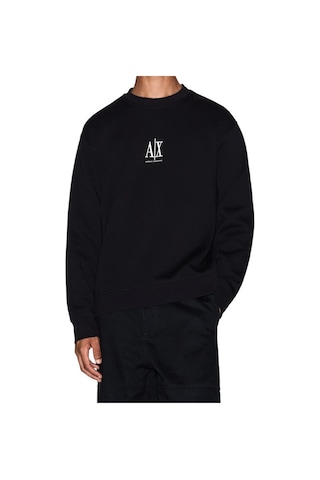 Erkek Regular Fit Nakışlı Yazı Logolu Sweatshirt - Siyah Black Beauty