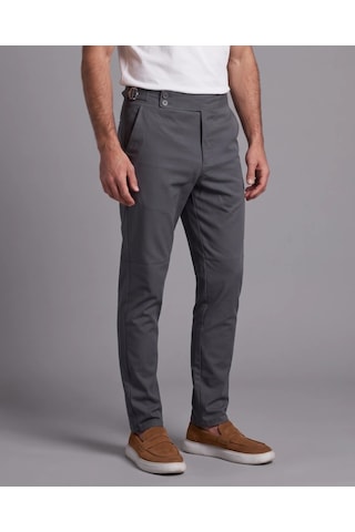 DefyModa Erkek Toka Detaylı Kumaş Pantolon Antrasit