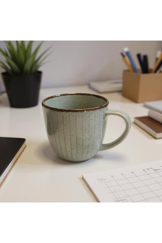 Vintage Seramik Kahve Kupası Gri