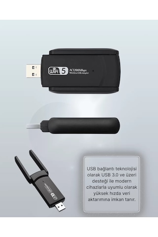 Usb Wifi Adaptör 1200 Mbps Hız 97163980