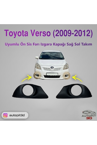 Toyota Verso 2009-2012 Uyumlu Ön Sis Farı Izgara Kapağı Takımı Sağ + Sol