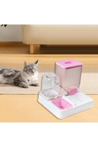 Suntek Otomatik Kedi Tiryakisi Besleyici Pet Içme Kasesiz-pembe