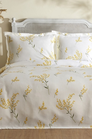 Karaca Home Loretta %100 Pamuk Tek Kişilik Pike Takımı Sarı Sarı