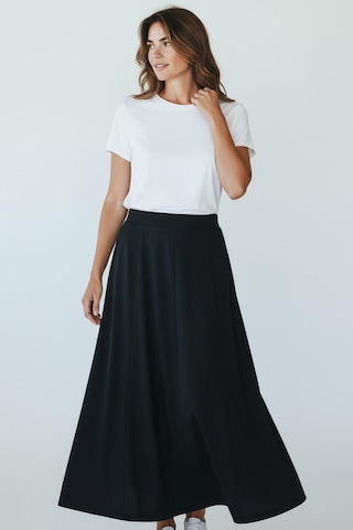 Kadın Beli Lastikli Kalın Kışlık Balık Etek Lacivert