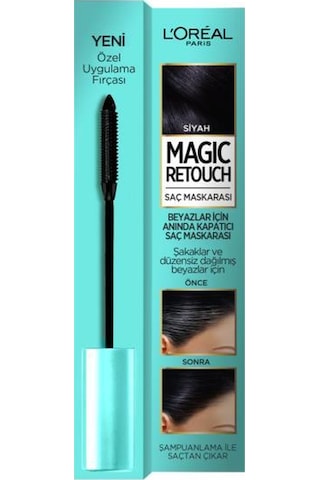 L’Oréal Paris Magic Retouch Beyazlar İçin Anında Kapatıcı Saç Maskarası Siyah 8 ML