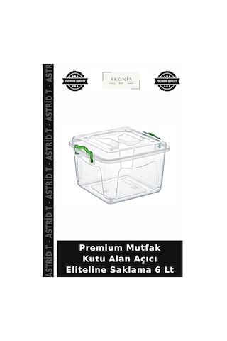 Premium Mutfak Kutu Alan Açıcı Eliteline Saklama 6 Lt Çok Renkli