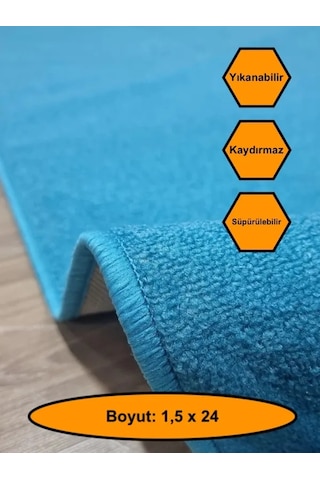 Desensiz Kaydırmaz Yolluk Kilim Halı 1,5x24 Metre Çok Renkli