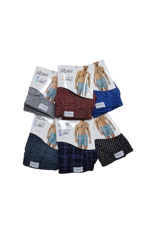 Jiber Erkek Baskılı Karışık Renk Boxer 130 - 12 Adet Çok Renkli