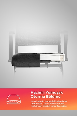 Ergolife Sit Air Bekleme Koltuğu Metal Ayaklı, Bel Destekli, Fileli, Siyah, Toplantı Sandalyesi -572.60.1.6a5 Çok Renkli
