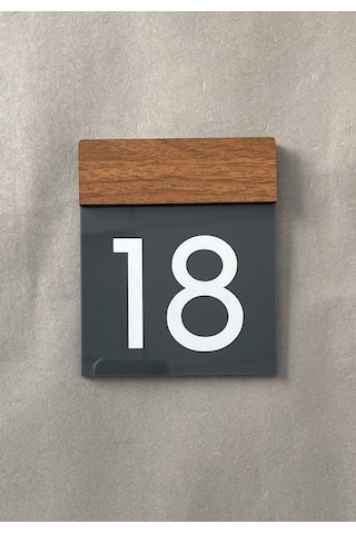 Wooden Serisi Minimal Kapı Numarası