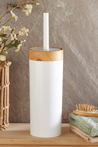 Bambu Desen Wc Klozet Fırçası Plastik, Tuvalet Banyo Wc Temizleme Fırçası Beyaz Beyaz