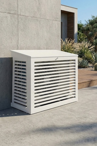 Klima Motoru/dış Ünite Gizleme/koruma Kafesi L 120x62x110 H Açılı Condor Beyaz