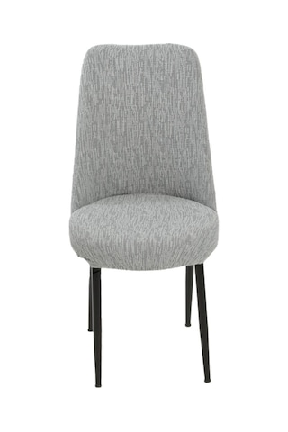 StarMall Jakarli Kumaş Oval Sandalye Kılıfı,sandalye Örtüsü Çubuk Desen 1 Adet Gri