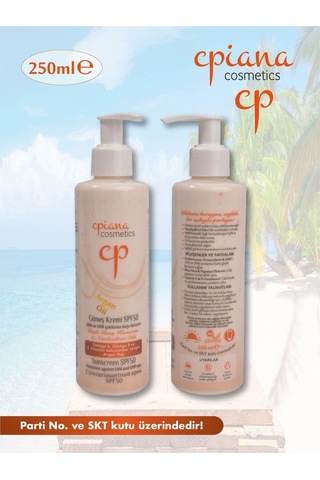 Cpiana Güneş Koruyucu Krem Spf 50+ Argan Yağı 250ml