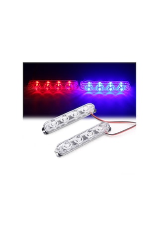 Singree Acil Durum Led Işık Barı - Kırmızı Mavi Yanıp Sönen 4 Led'li Motor Ve Araçlar İçin