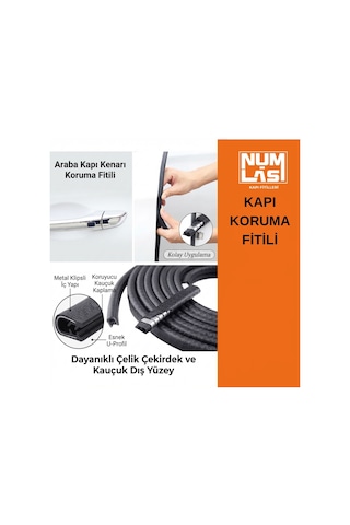 Honda Civic 2011-2017 4 Kapı Koruma Fitili Siyah Renk Numlas-a Kalite-nm2139