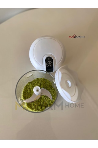 Makkam Home / 3 Bıçaklı Şarjlı Mini Doğrayıcı, Pratik Rondo, Kablosuz Mutfak Robotu, Şarjlı El Rondosu Beyaz Diğer