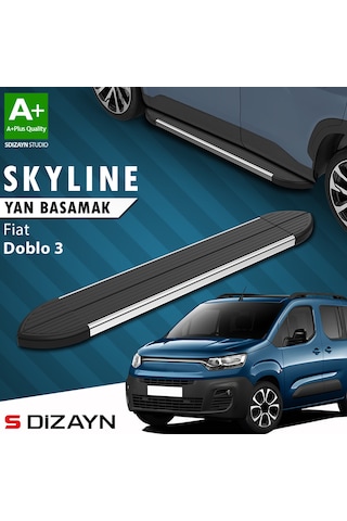 S-dizayn Fiat Doblo 3 Kısa Şase Skyline Krom Yan Basamak 203 Cm 2023 Üzeri A+ Kalite