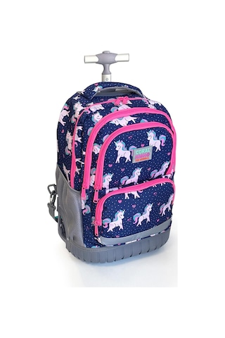 Coral High Kids Unicorn Desenli, Lacivert Renkli, İki Kademeli Çekçekli, Sırt Ve Okul Çantası 24023