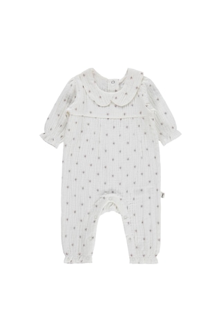 Civil Baby Yıldız Empirme 3-12 Ay Tulum - Kahverengi Acı Kahverengi