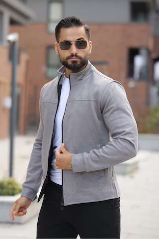 Basic Baharlık Süet Ceket - Sade Ve Şık Stil Gri Süet