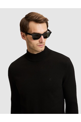 Pierre Cardin Siyah Slim Fit Basic Kazak 50331459-vr046