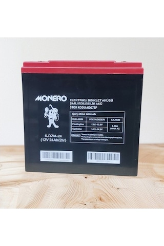 Monero 12v-24 Amper Dik E-bıke Akü 4'lü Paket 20 Amper İle Aynı Ebatlarda Ebatlar: 180 X 78 X 170mm