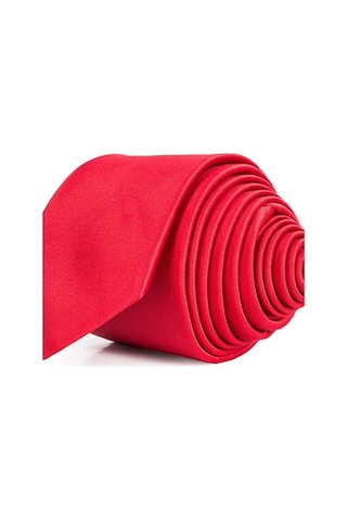 Tudors Düz İnce Erkek Kravat - Kırmızı