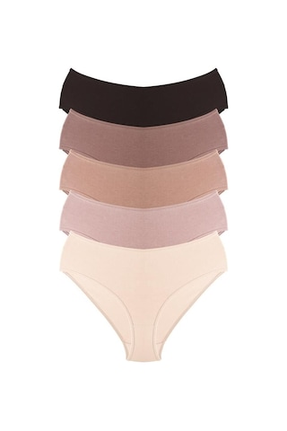 Pamuklu Geniş Kenarlı Bato Külot 5'li Paket Çok Renkli 1