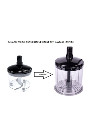Bosch Uyumlu Ms6cb6197/ Ms6cm6157 El Blender Doğrayıcı Set Hazne ,bıçak, Şanzumanlı Kapak 750 Ml