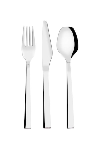 Serenk New York Çelik Çatal Kaşık Bıçak Takımı 18 Parça Gümüş