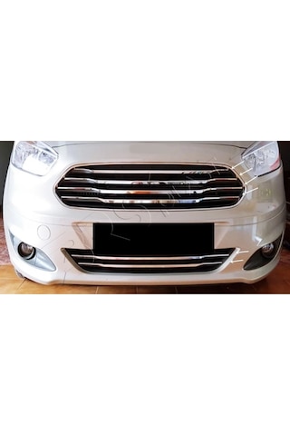 Ford Courier Uyumlu 2014 Ve Üzeri Krom Ön Panjur Alt Çıtası 2 Parça Paslanmaz Çelik