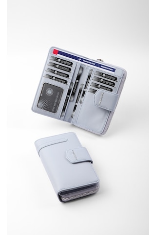 Cengiz Pakel Kadın Orta Boy Cüzdan 65256M Buz Mavi- Buz Mavi