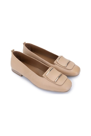 Tamer Tanca Kadın Hakiki Deri Bej Loafer Ayakkabı 1063 116-104 Bn Ayk Y25 Nude Dr Nude