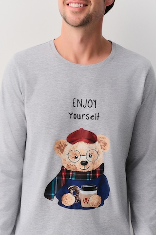 Suwen Teddy Bear Erkek Pijama Takımı Sh262366601352 Lacivert Ekose