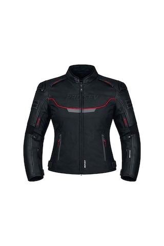 Prosev Falcon Ce3400 Motosiklet Montu Kadın 4 Mevsim Oxford 600-d Dayanıklı Deri Kumaş Motorcu Mont Women Black