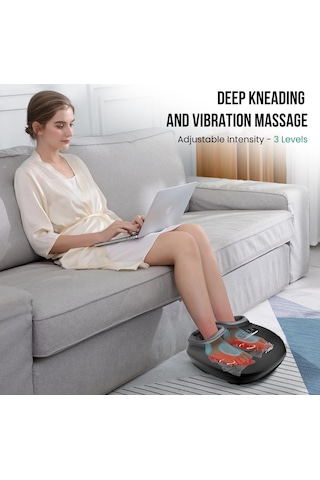 Snailax Shiatsu Ayak Masajı Isı İle Derin Yoğurma Sıkıştırma Titreşim Ayak Masajı Plantar Fasiit Nöropati Ayak Isıtıcı Masa Altında Boyutu 13 Erkekler İçin Hediyeler