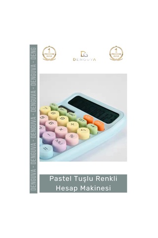 Hesapmakinesi Estetik Pastel Ergonomik Ofis Okul Fonksiyonel Büyük Ekran Tuşlu Renkli Hesap Makines Diğer