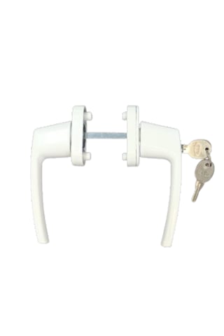 KALİTE- Pvc Pimapen Kapı Pencere Kilitli Alüminyum Kol Beyaz (2 L